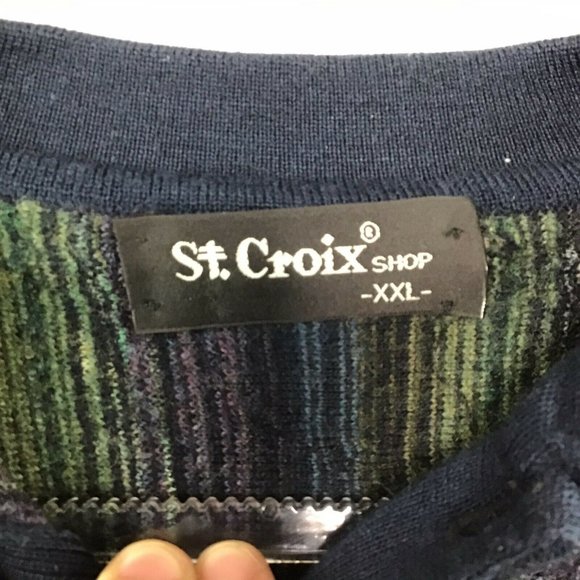 St Croix Coogi Sweater XXL Navy Green Purple - Picture 2 of 4